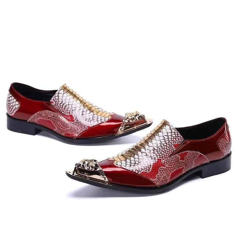 ExoticLuxe Embossed Leather Chic Slip-on Smart Shoes