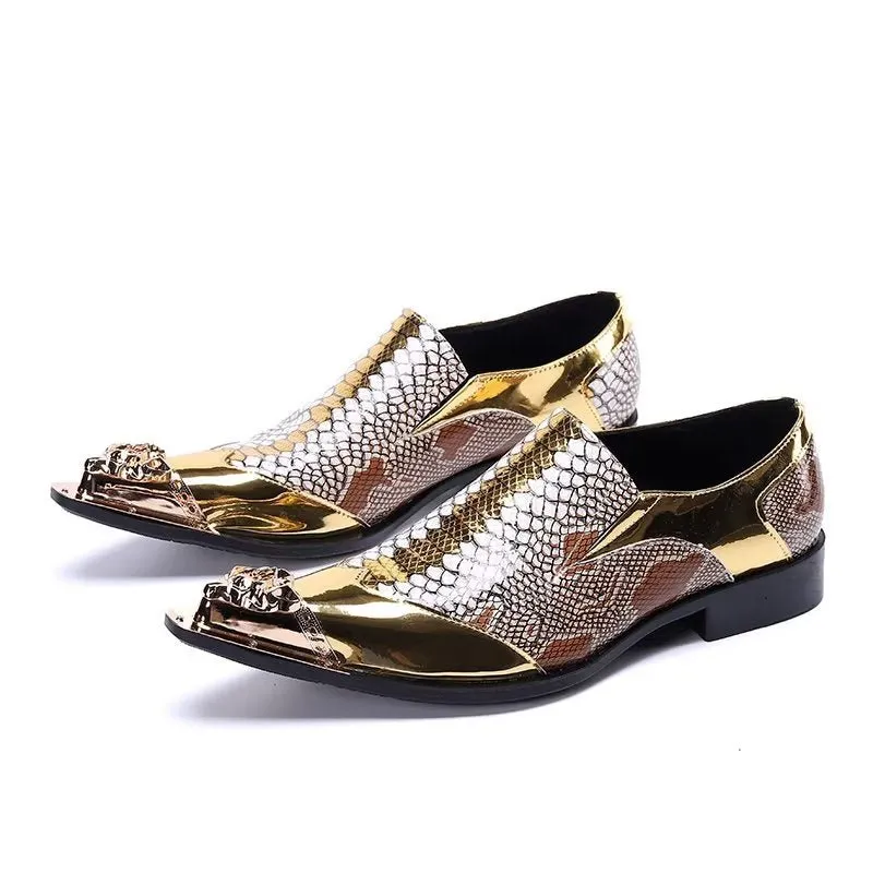 ExoticLuxe Embossed Leather Chic Slip-on Smart Shoes