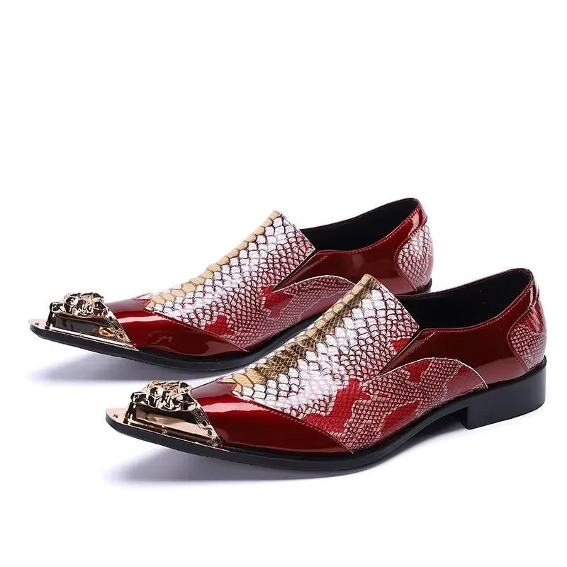 ExoticLuxe Embossed Leather Chic Slip-on Smart Shoes