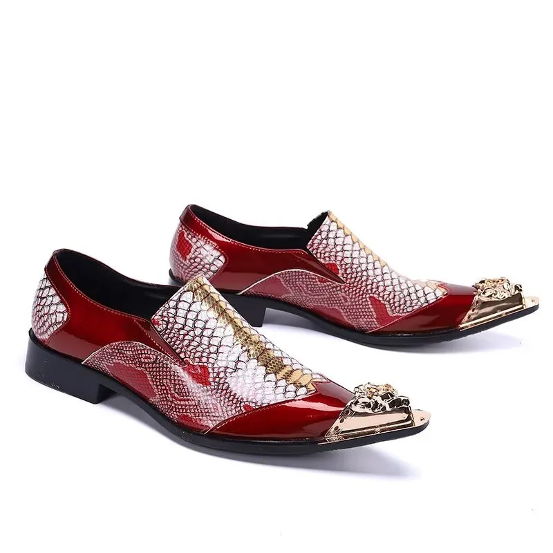 ExoticLuxe Embossed Leather Chic Slip-on Smart Shoes