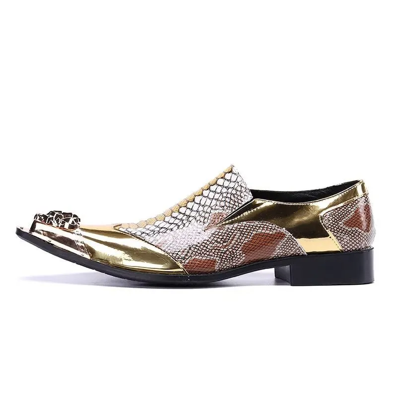 ExoticLuxe Embossed Leather Chic Slip-on Smart Shoes