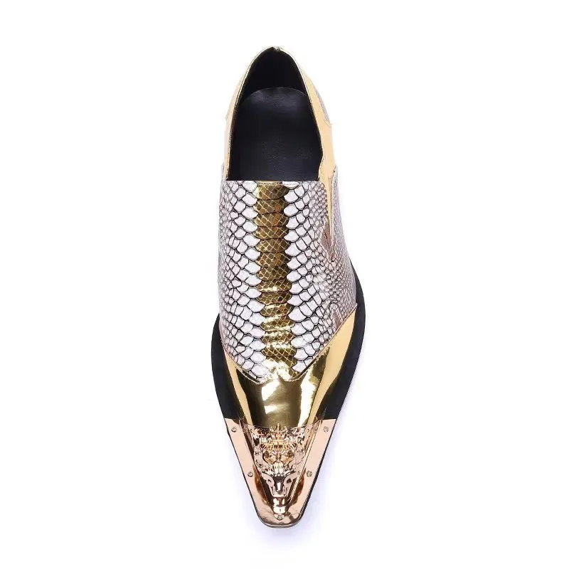 ExoticLuxe Embossed Leather Chic Slip-on Smart Shoes