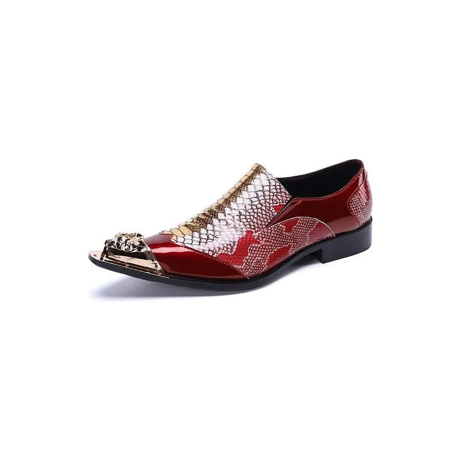 ExoticLuxe Embossed Leather Chic Slip-on Smart Shoes