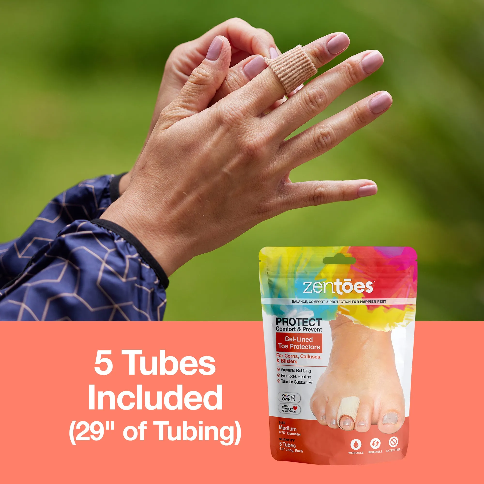 Fabric Covered Gel Toe Tubes