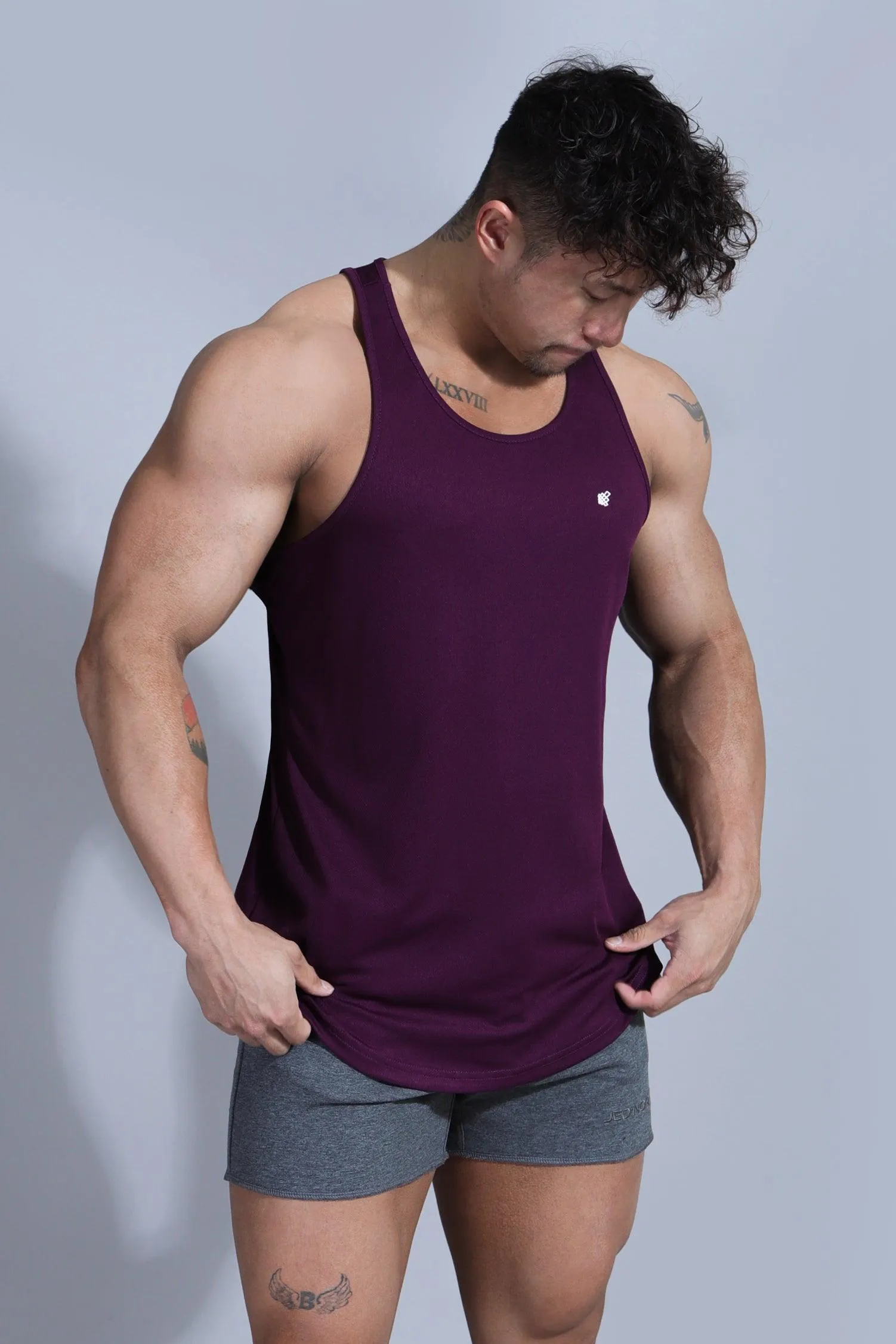 Fast-Dry Bodybuilding Workout Stringer - Dark Purple