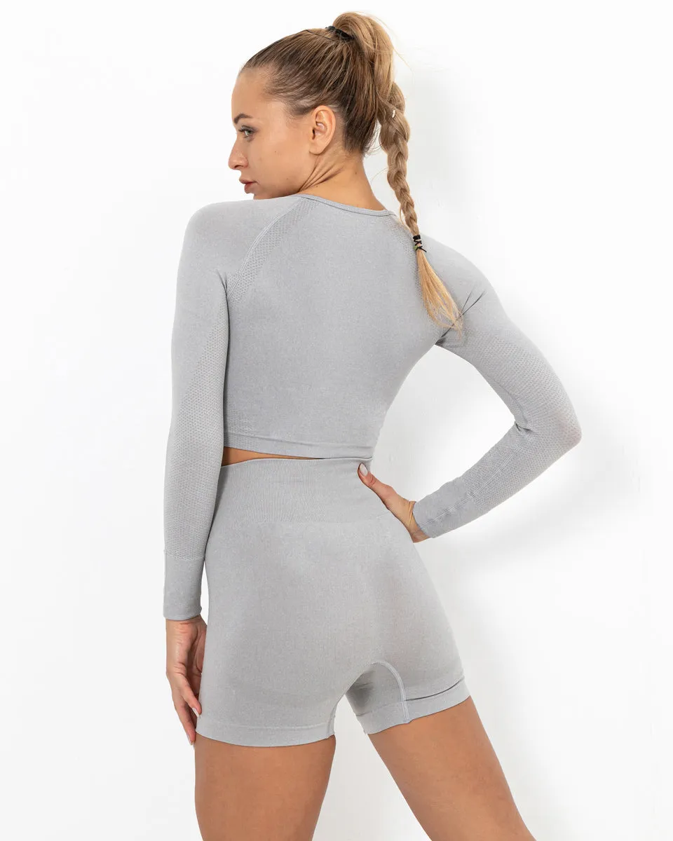 Felicity Seamless Shorts - Light Grey