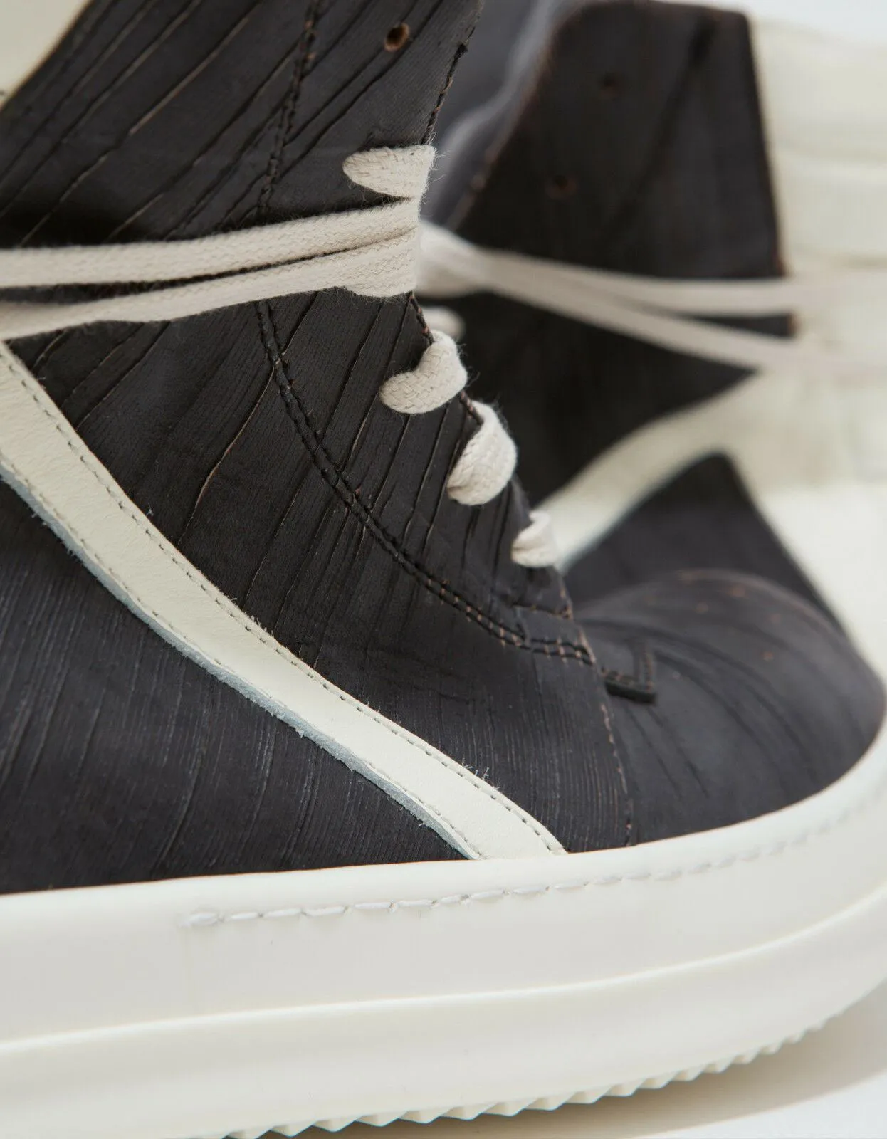 Geobasket Laser-Cut Leather High Top Trainers