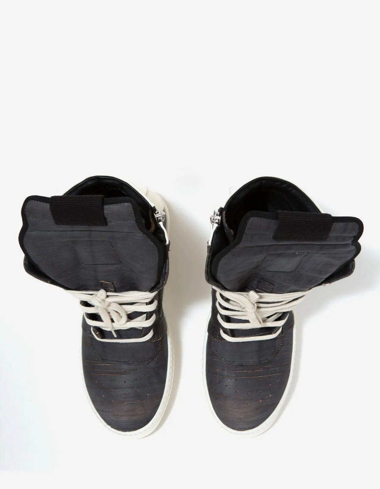 Geobasket Laser-Cut Leather High Top Trainers