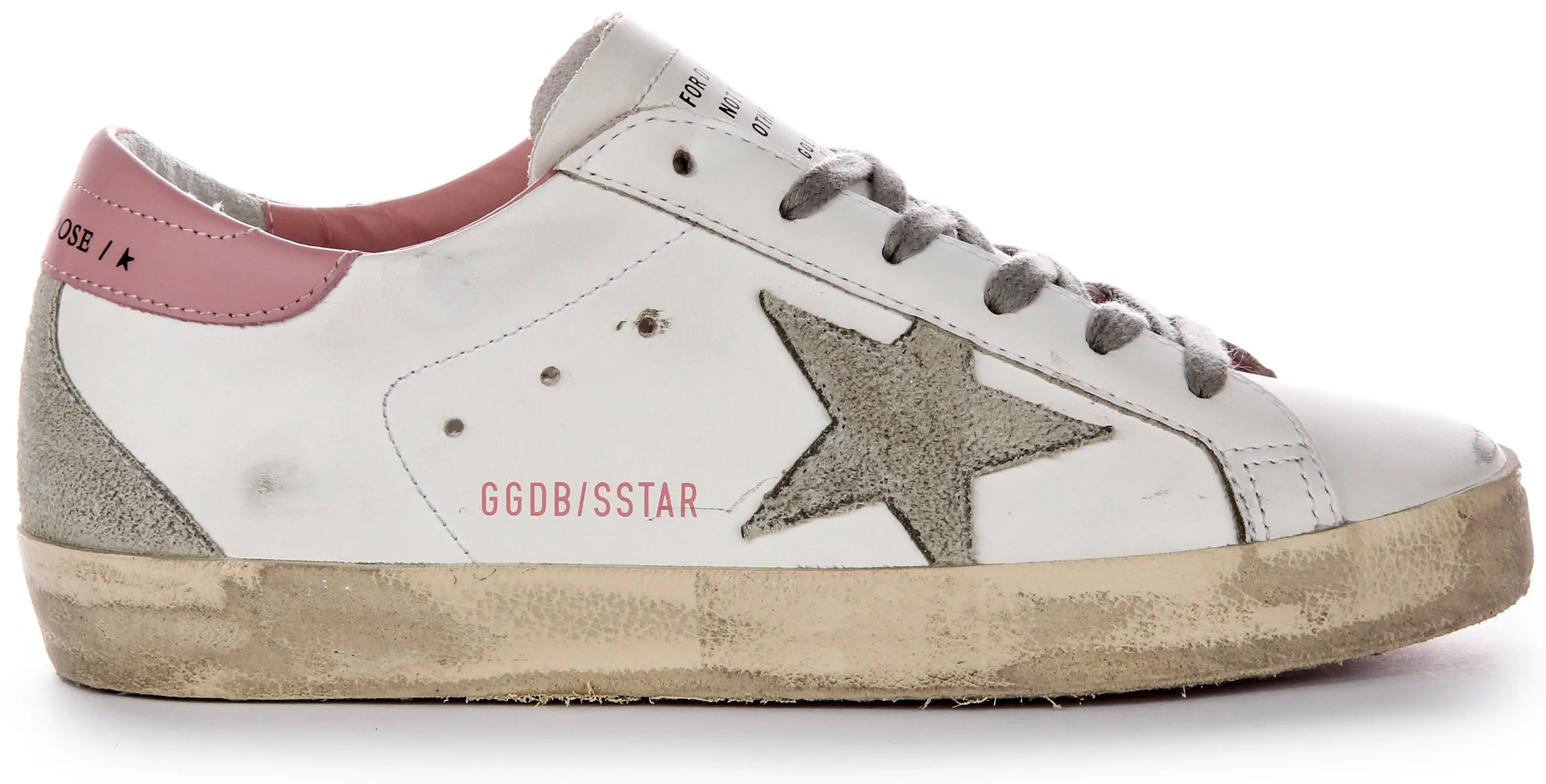 Golden Goose Super Star In White Pink For Women