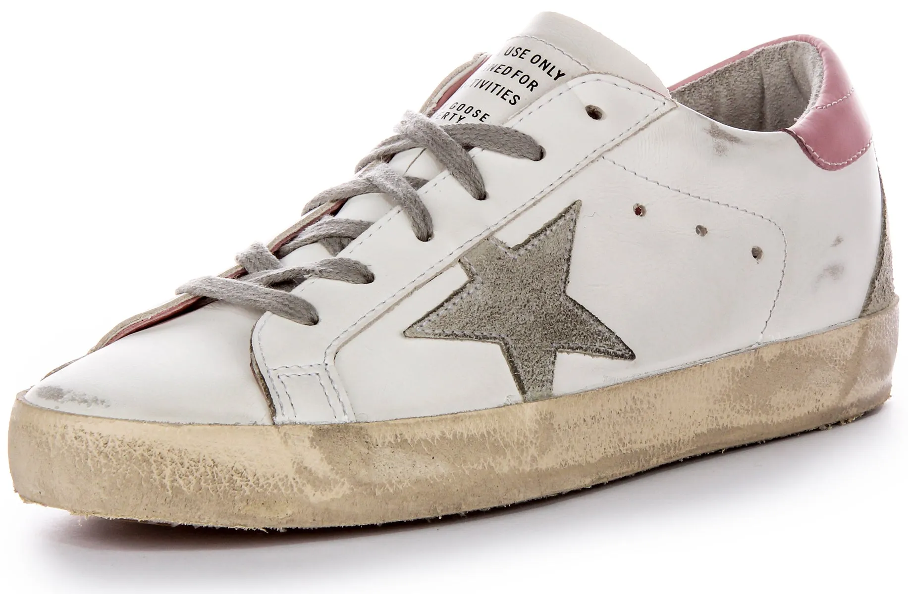 Golden Goose Super Star In White Pink For Women