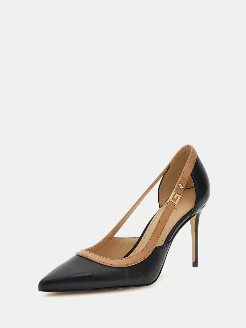 Guess Ricky Court Heel - Black/Camel