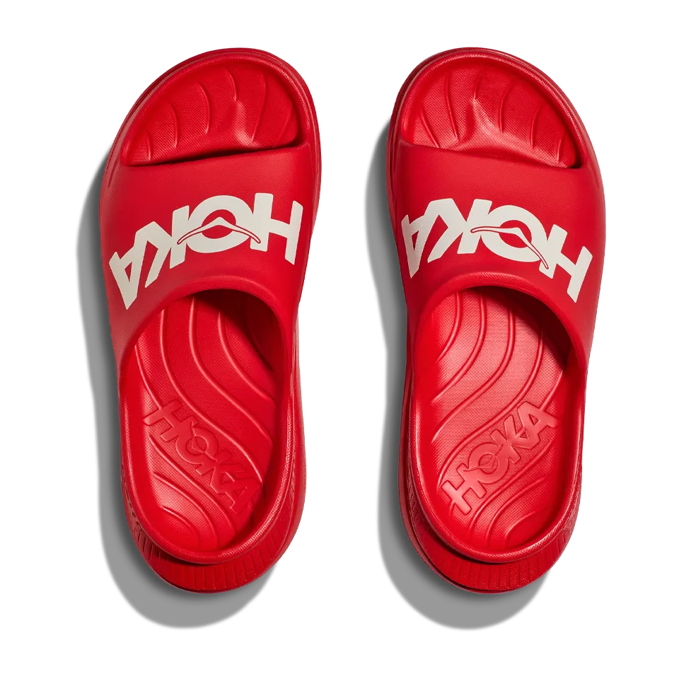 HOKA All Gender Ora Athletic Slide Vermillion/White