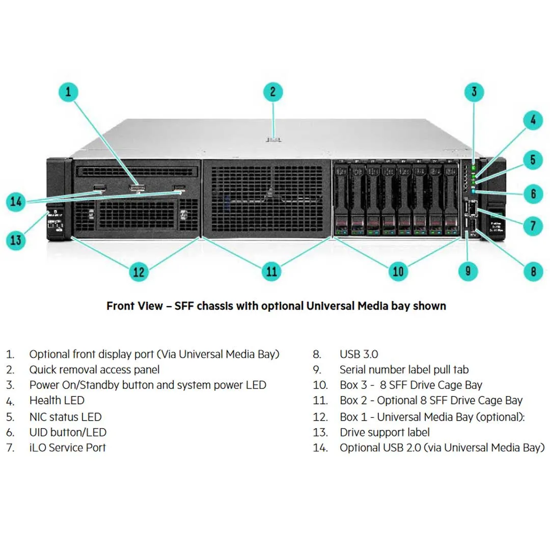 HPE ProLiant DL380 Gen10 Plus 4309Y 2.8GHz 8C 1P 32GB-R S100i NC 8SFF 800W PS Server | P55244-B21