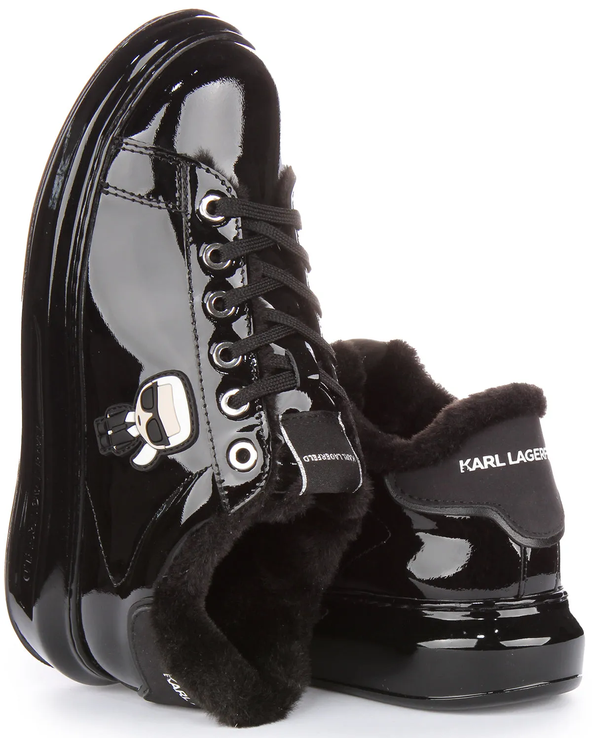 Karl Lagerfeld Kapri Ikon In Black Patent For Women