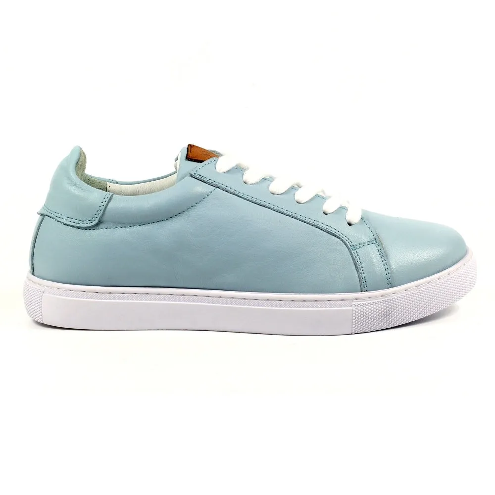 Lazy Dogs DLD003 Piper Ladies Light Blue Leather Lace Up Shoes