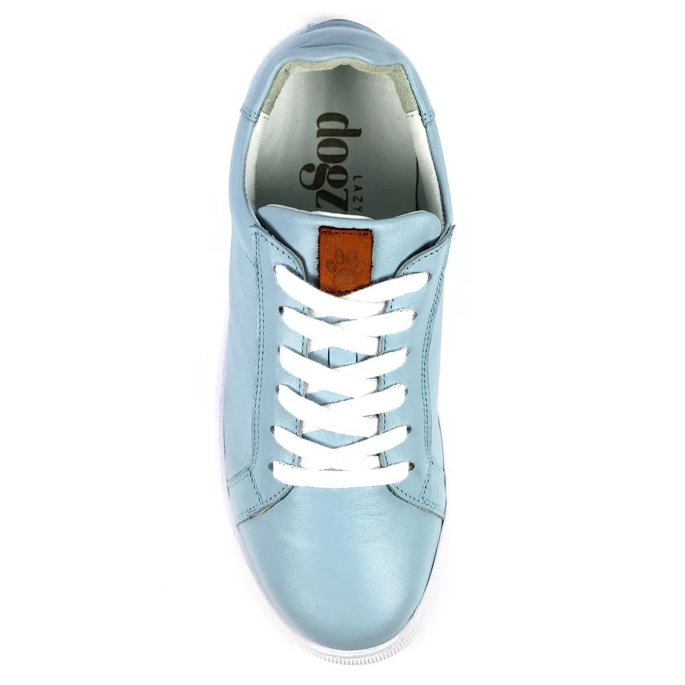 Lazy Dogs DLD003 Piper Ladies Light Blue Leather Lace Up Shoes