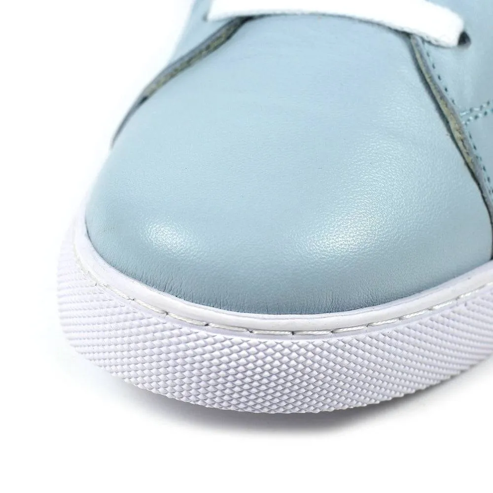 Lazy Dogs DLD003 Piper Ladies Light Blue Leather Lace Up Shoes