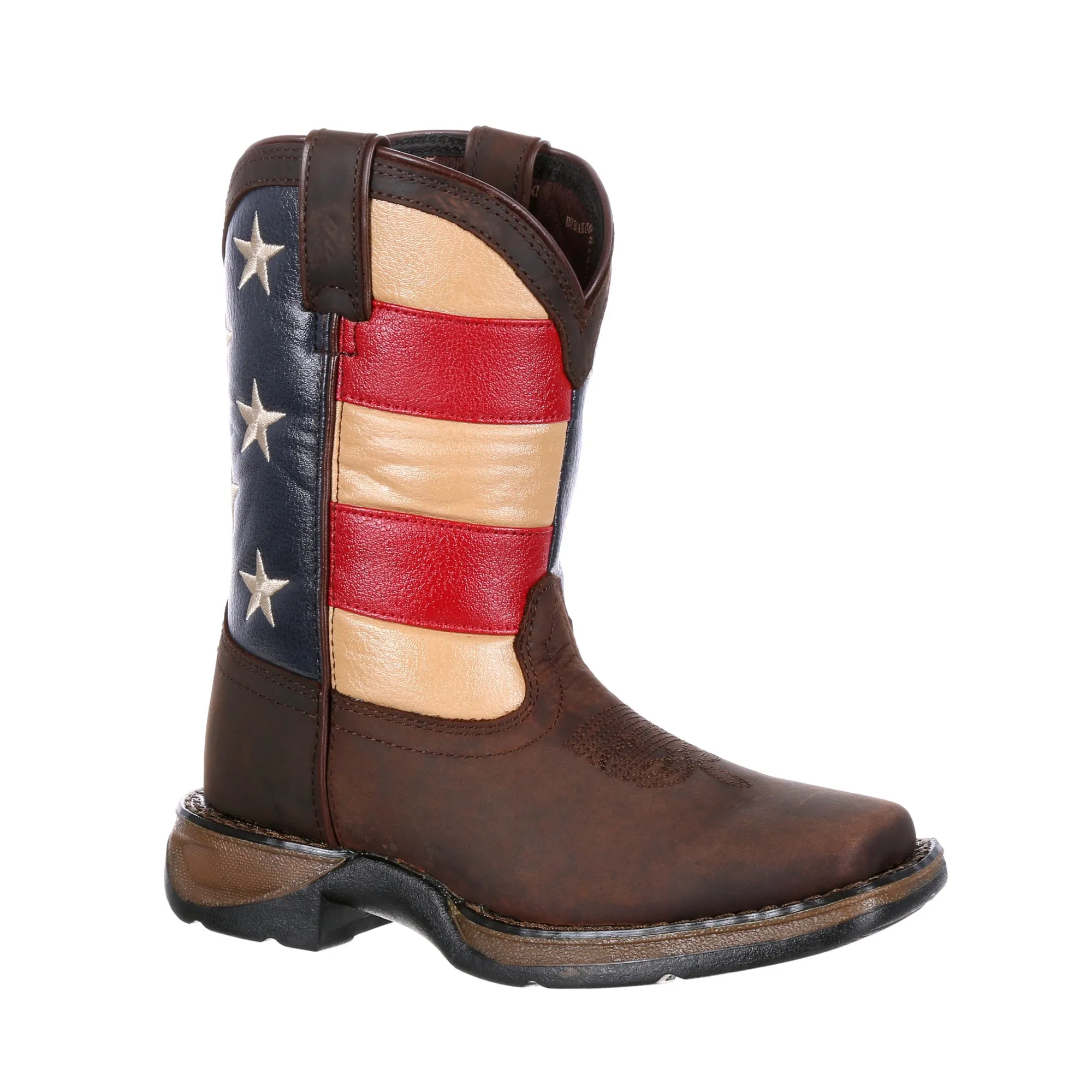 Lil Durango Big Kids Multi-Color Leather Union Flag Cowboy Boots