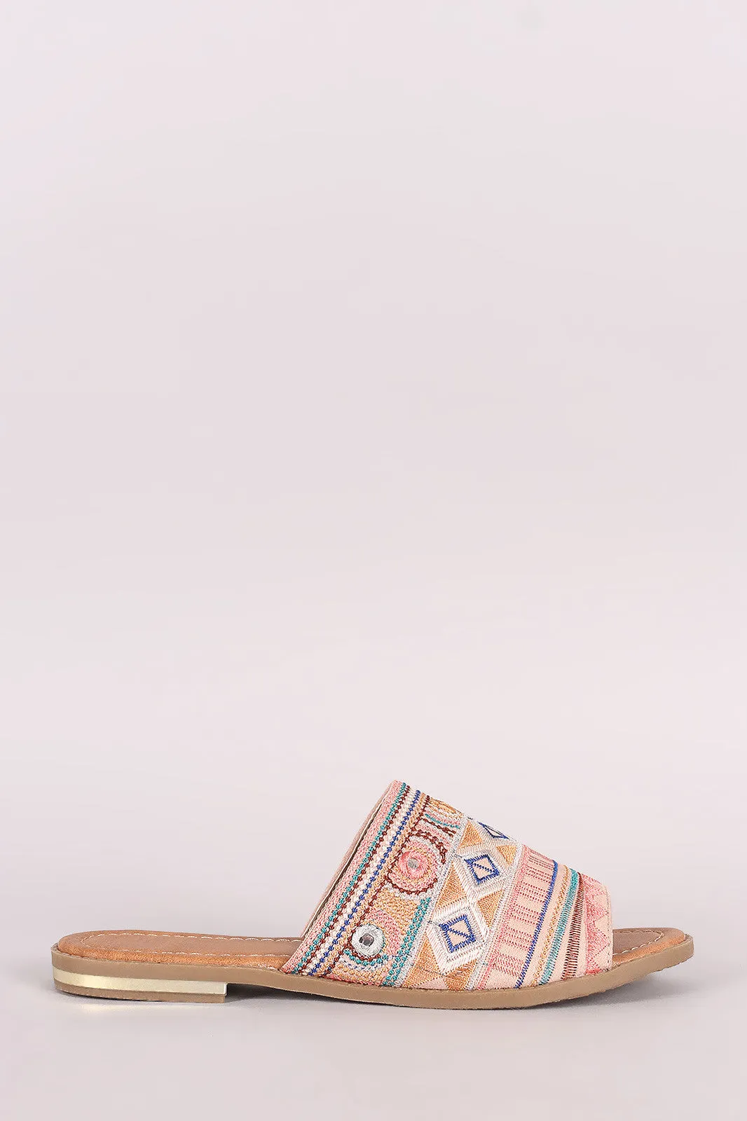 Liliana Tribal Embroidery Slide Sandal