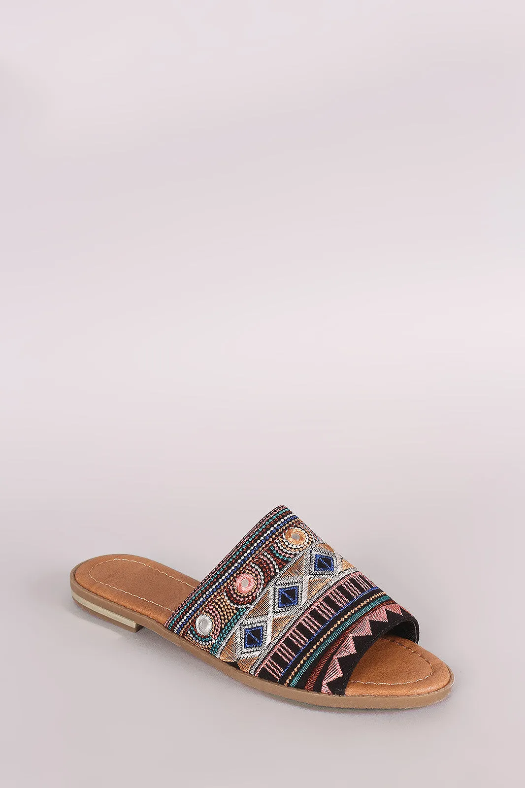 Liliana Tribal Embroidery Slide Sandal