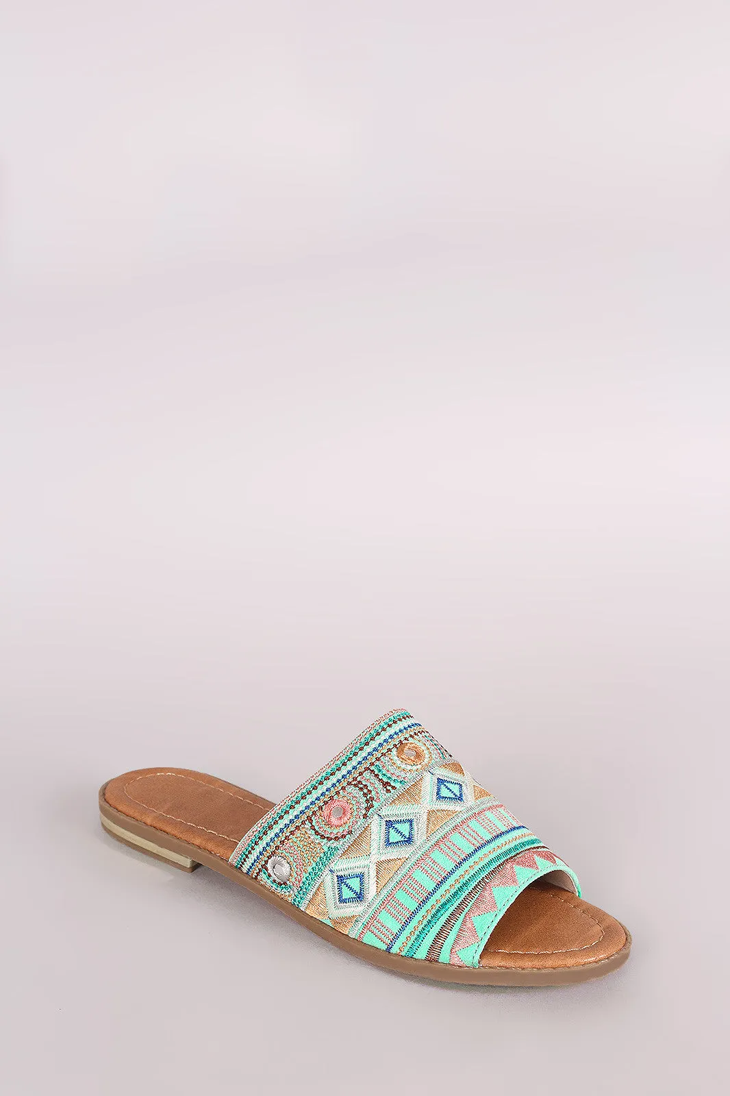 Liliana Tribal Embroidery Slide Sandal