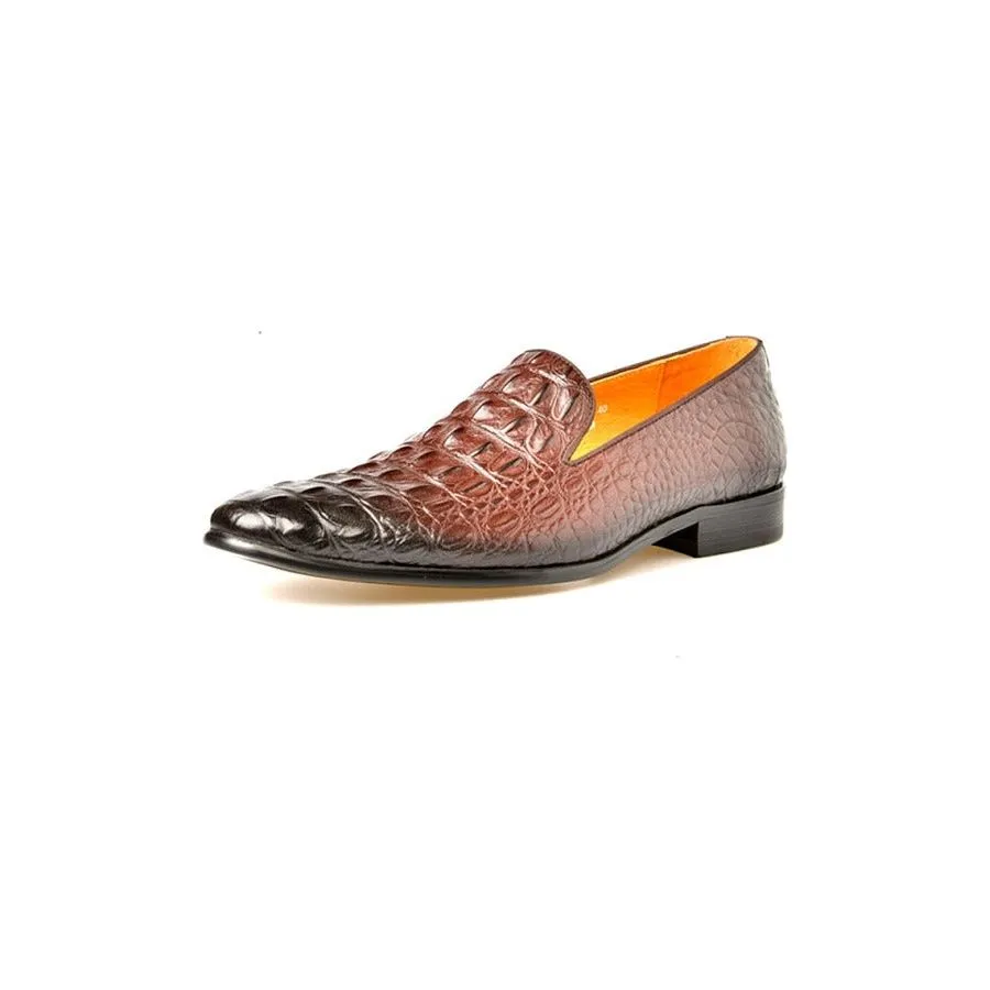 Luxury CrocTex Pointed Toe Slip-On Loafers