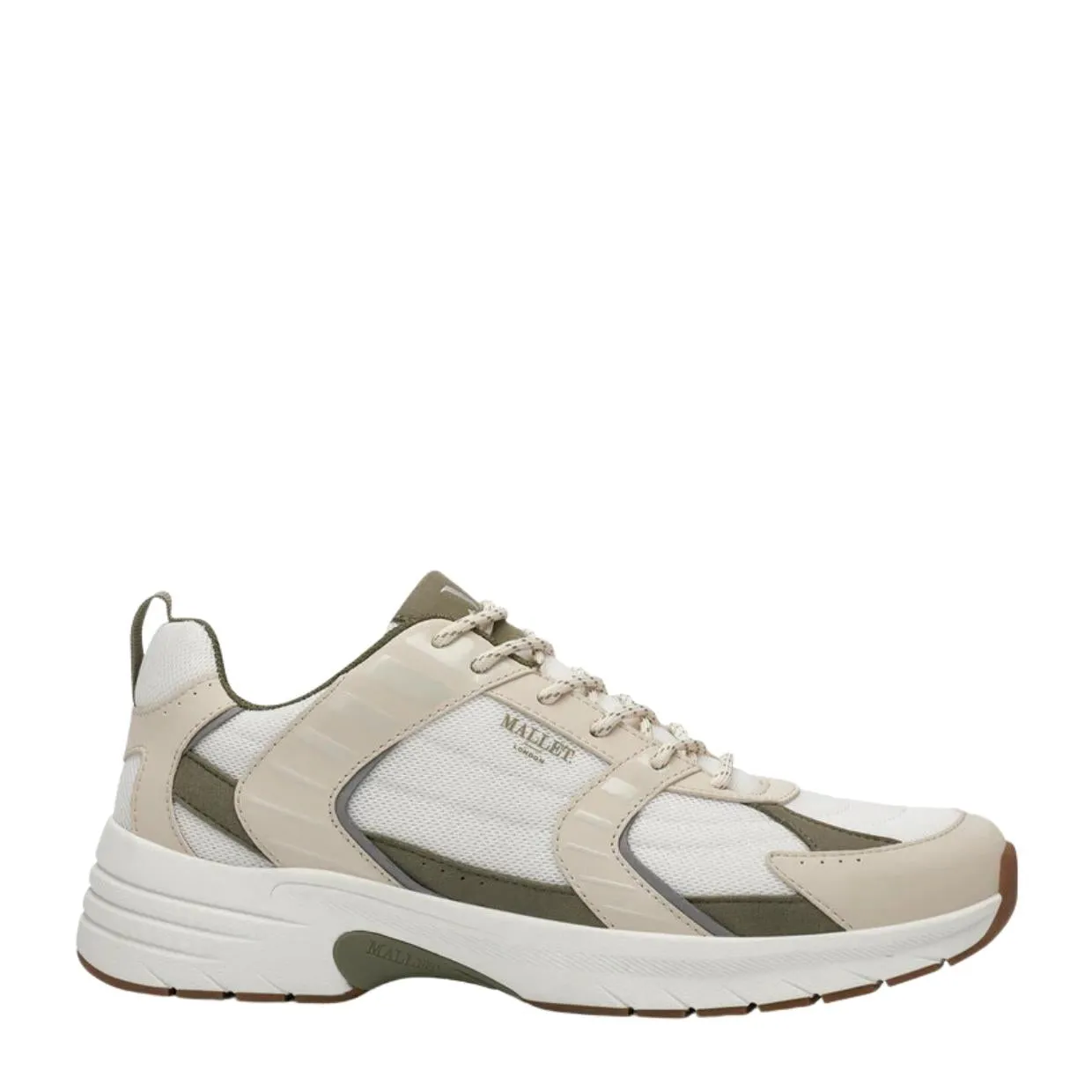 Mallet Holloway Off-White Tan Trainers