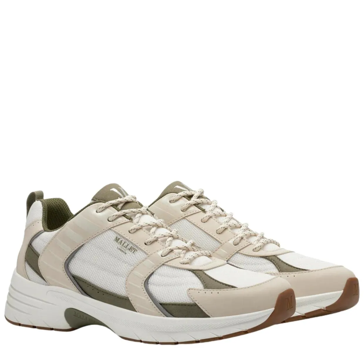 Mallet Holloway Off-White Tan Trainers