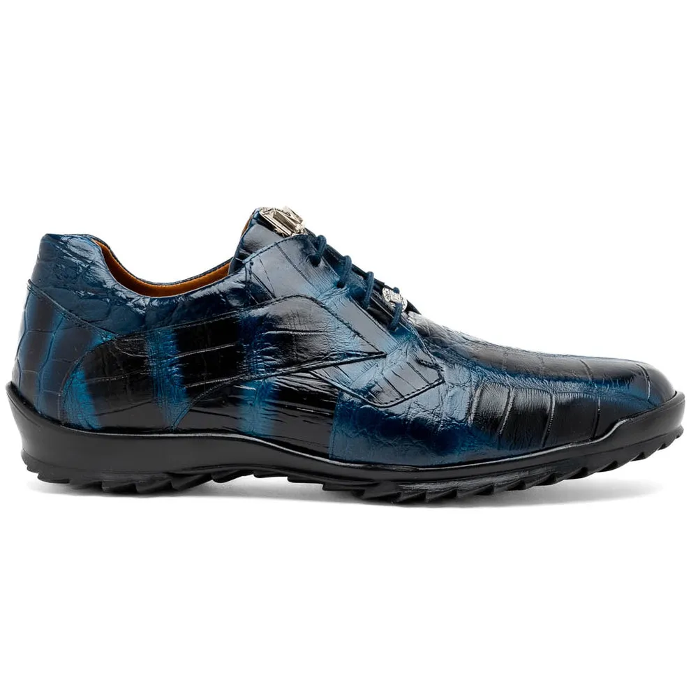 Marco Di Milano Vulcan Men's Shoes Exotic Alligator Derby Sneakers (MDM1195)