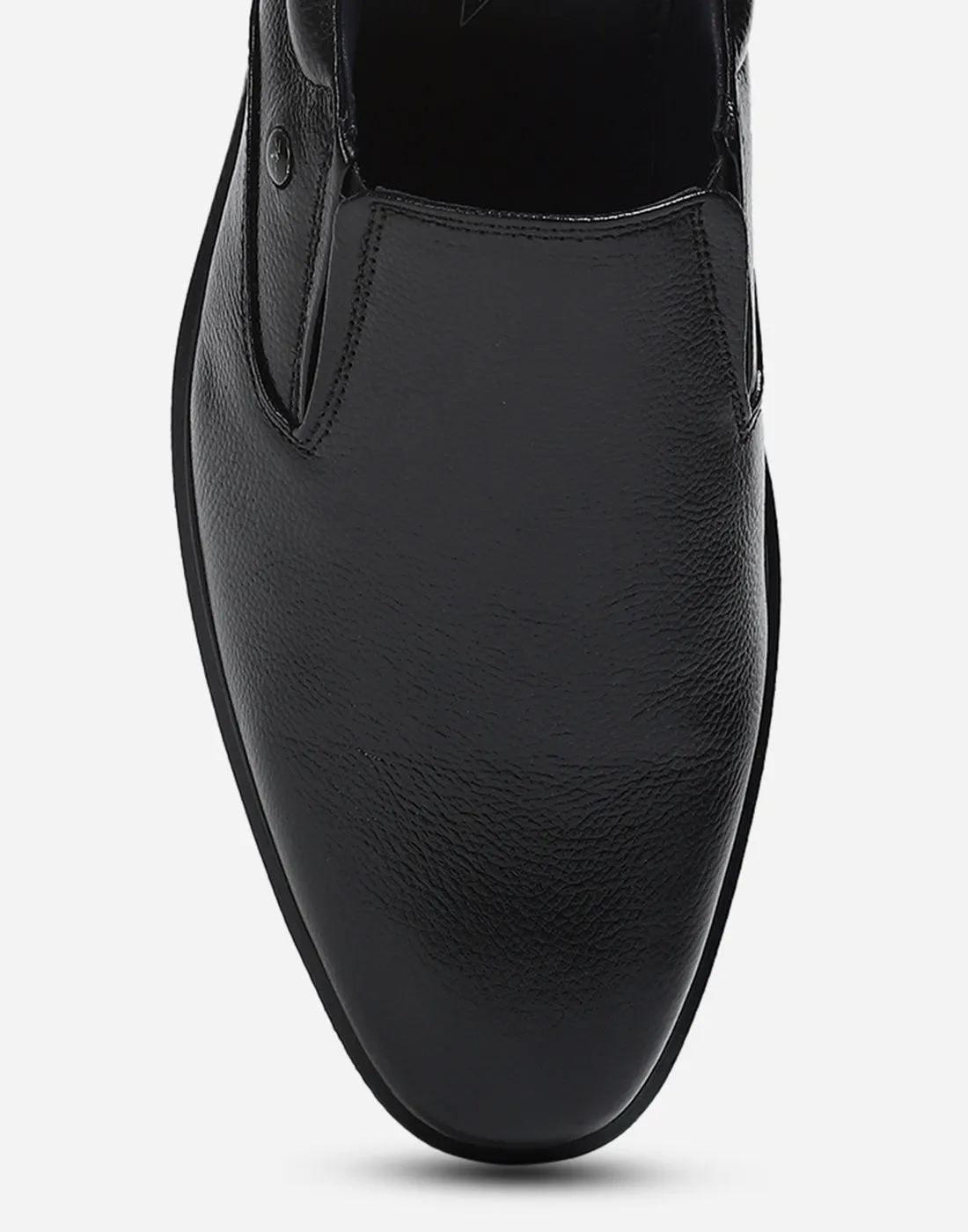 Men Black Genuine Leather Slip on Shoes