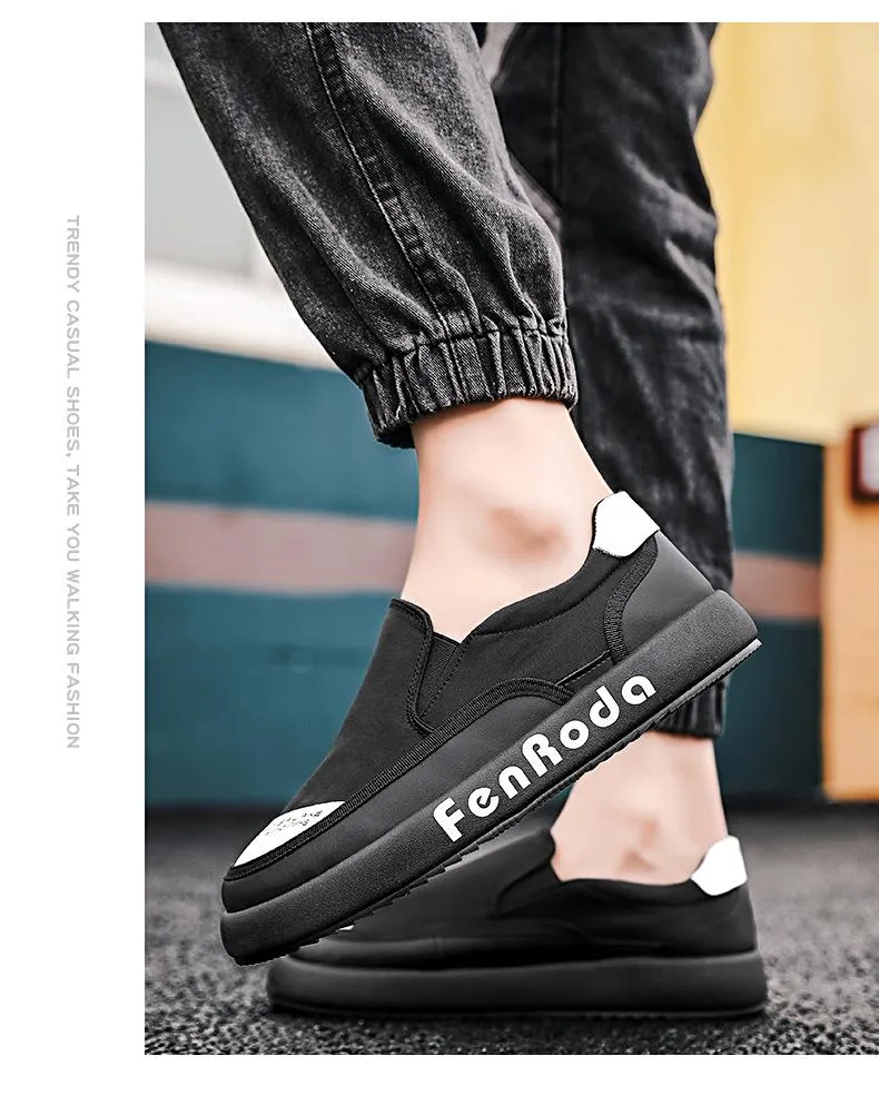 Men's  Athletic Walking Shoes Elastic Fabric Breathable Sneakers