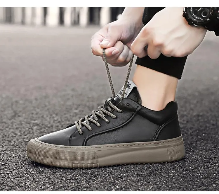 Men's Casual Sports Waterproof Work Leather Shoes