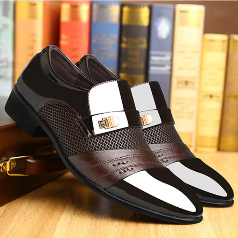 Men's Patent Leather Oxford Shoes, Formal Dress Shoes For Wedding Party Office