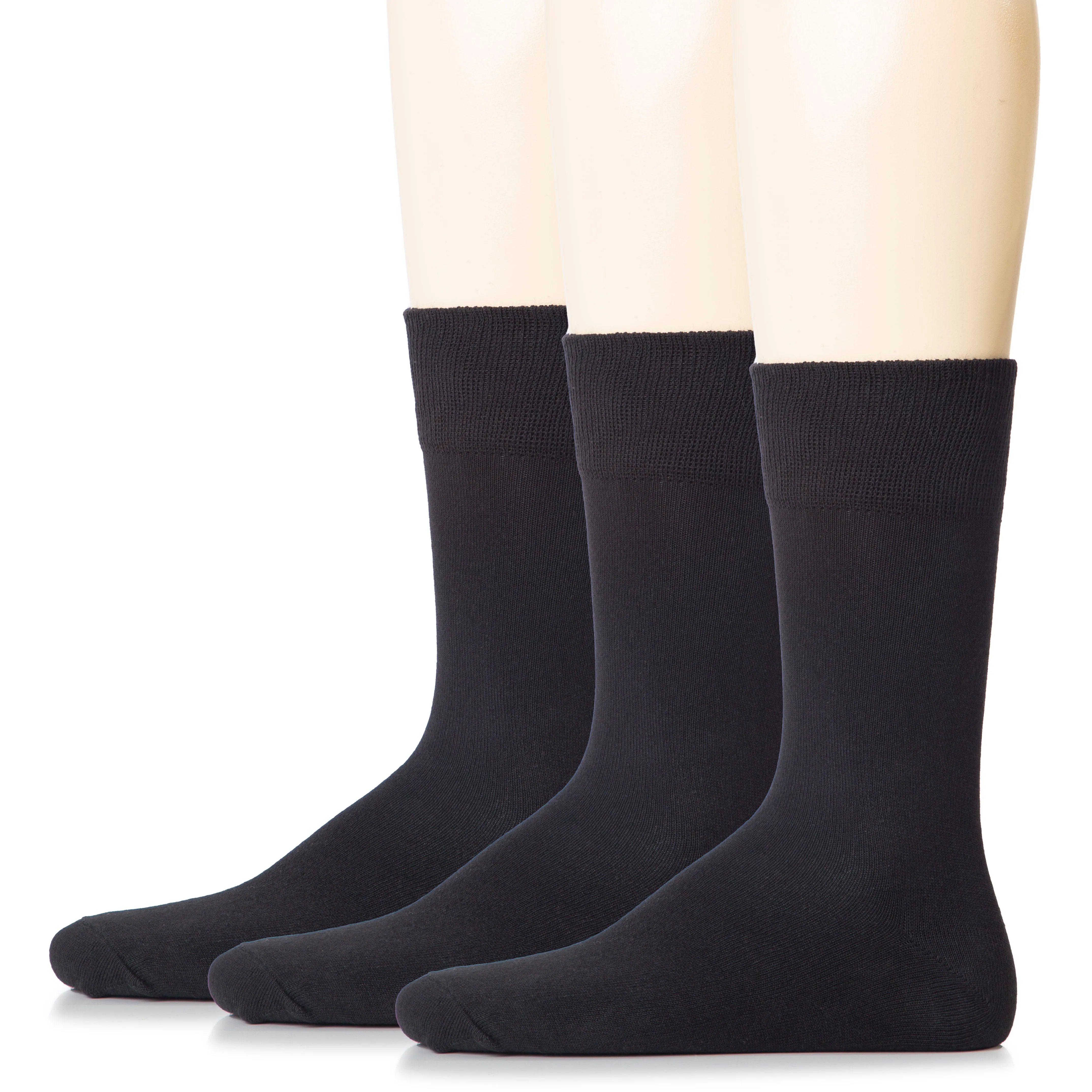 Men's Regenerated Cotton Dress Crew Socks, 3 Pairs