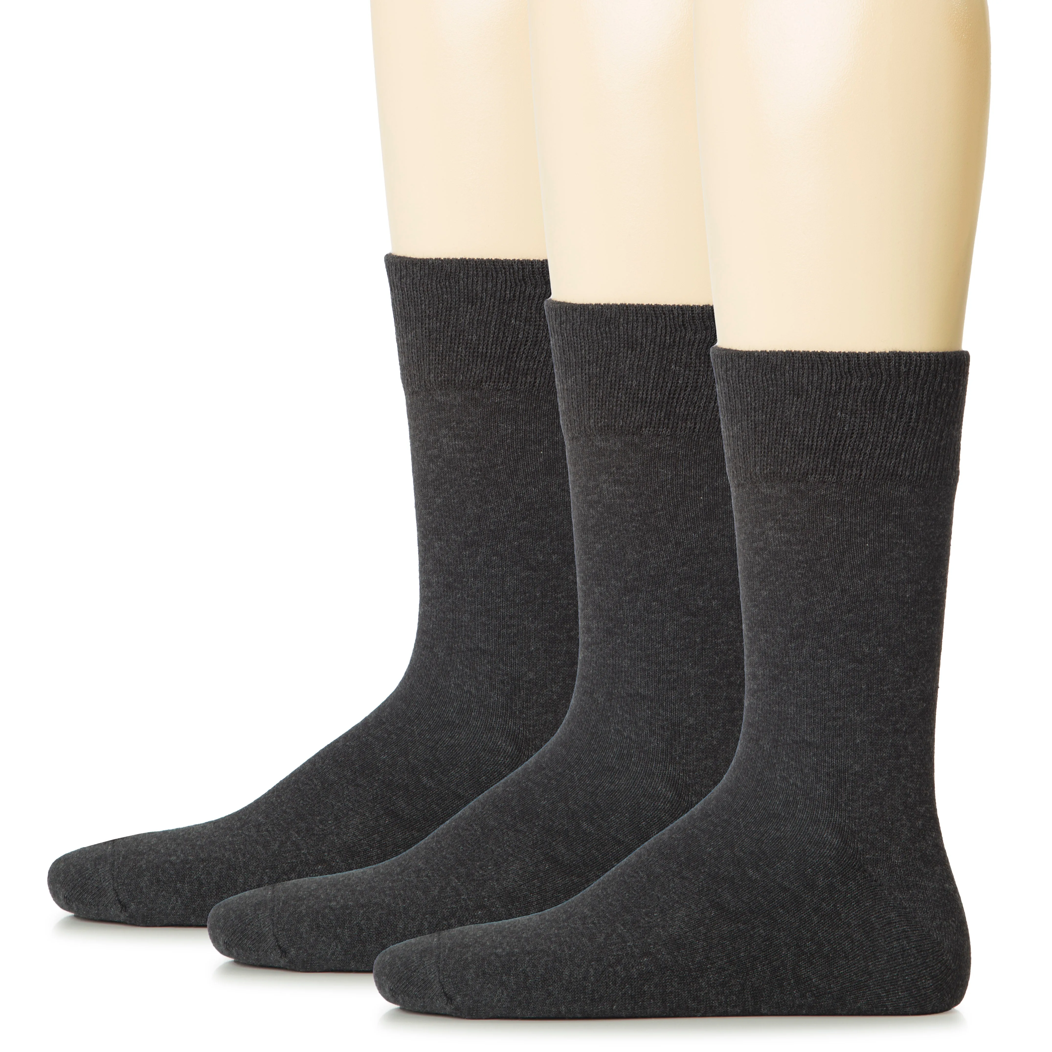 Men's Regenerated Cotton Dress Crew Socks, 3 Pairs