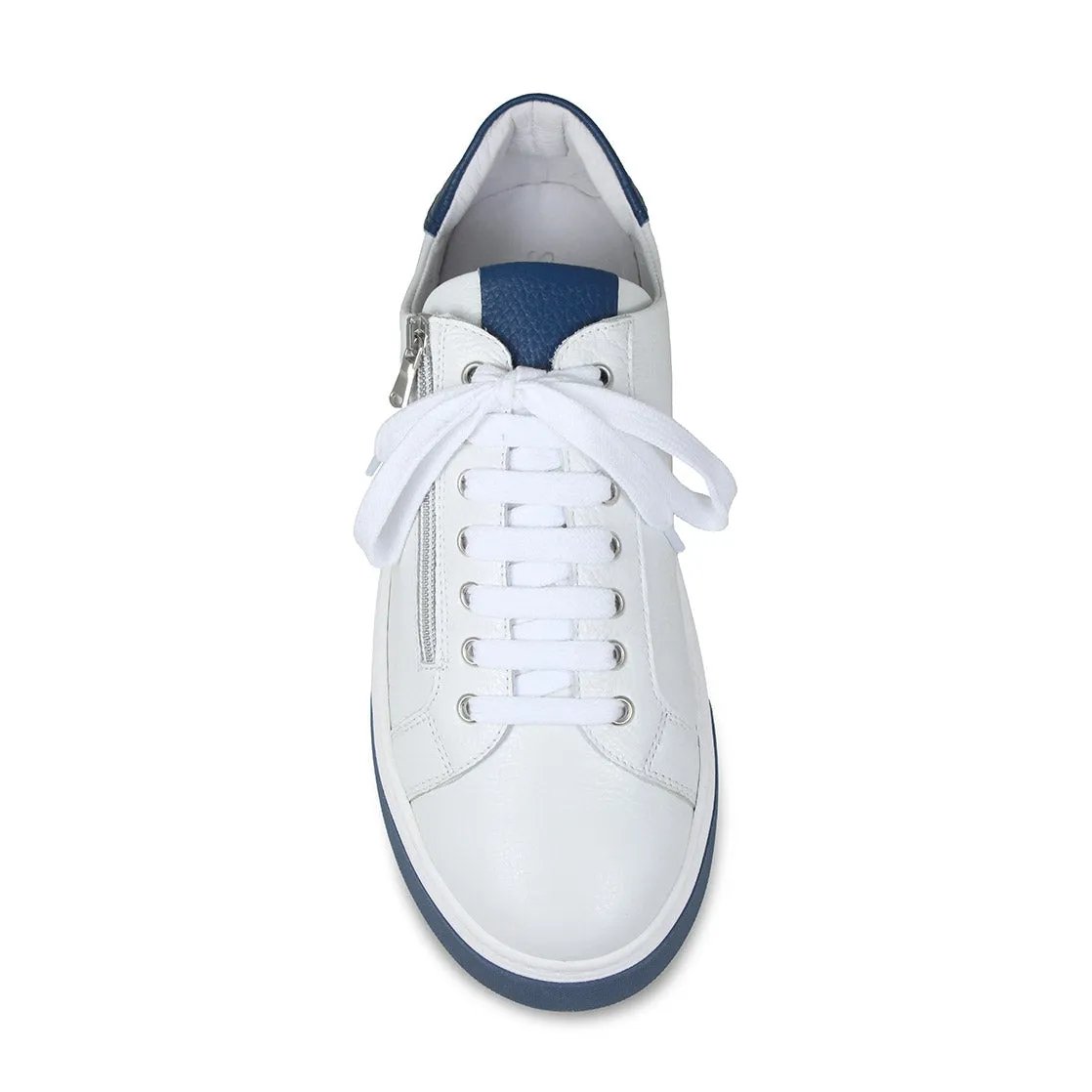 MEN'S Statement: White Leather & Navy