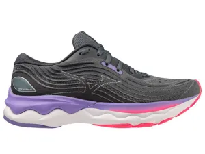 Mizuno Wave Skyrise 4 Ladies Running Shoe (Grey/Purple/Pink)