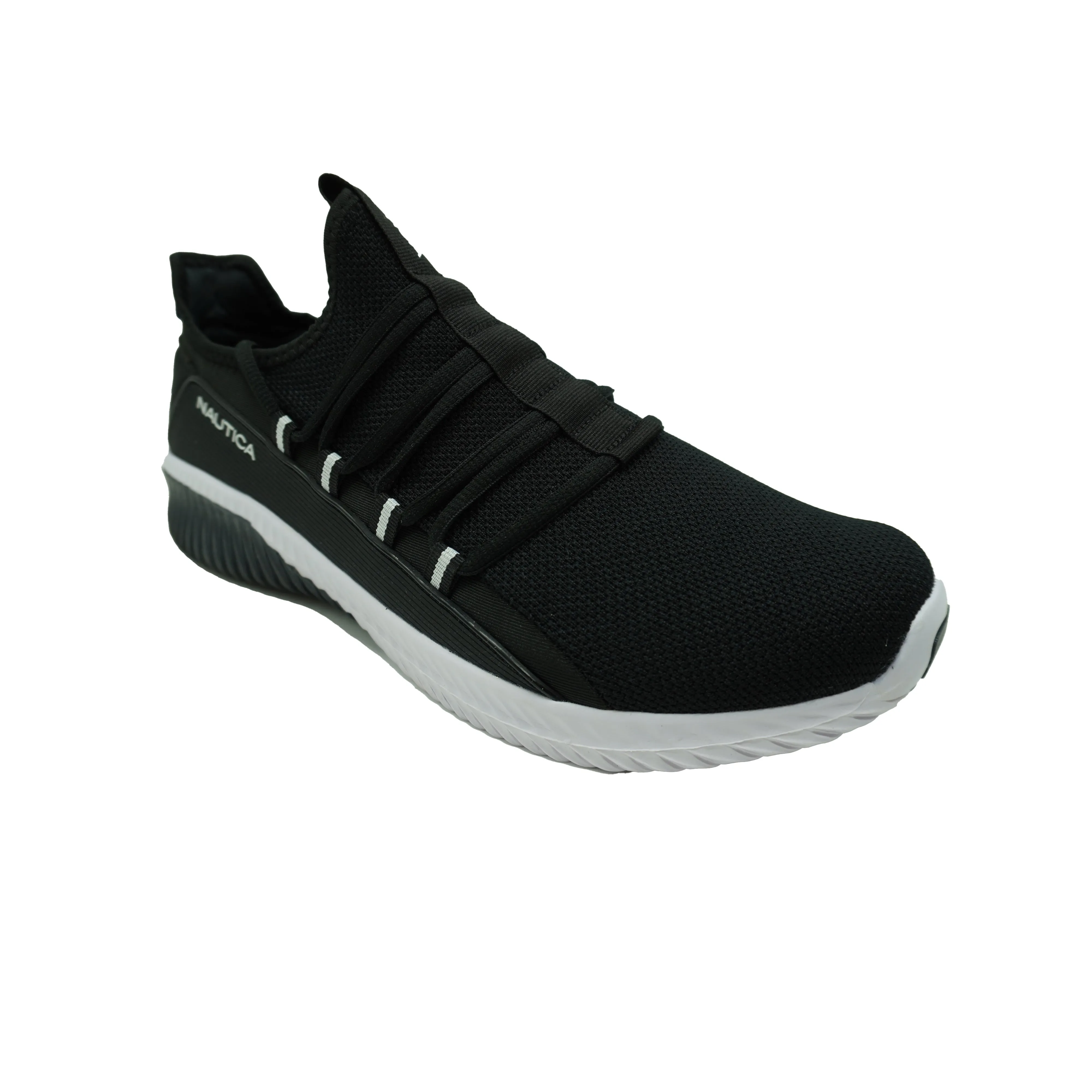 Nautica Men's Casual Lace Up Fashion Sneakers Black White