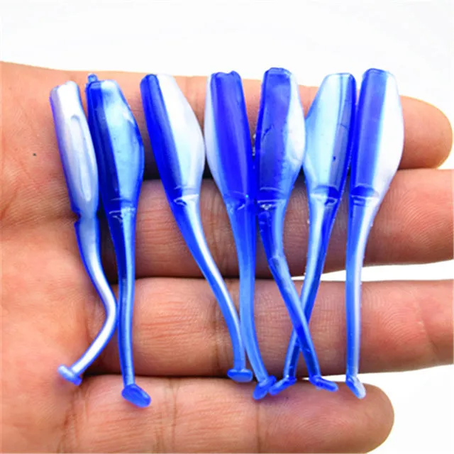 New 20 pcs/lot Soft Bait 60mm 1.2g Fishing Shad Soft Worm Swimbaits Jig Head Soft Lure Bass Fishing Bait Fishing Lures FA-253