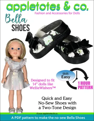 No-Sew Bella Shoes 14 Inch Doll Pattern