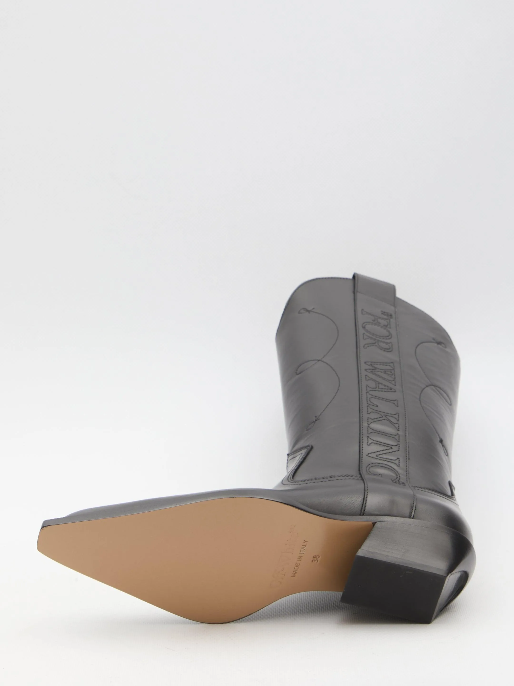 Off White "for Walking" Texan Boots