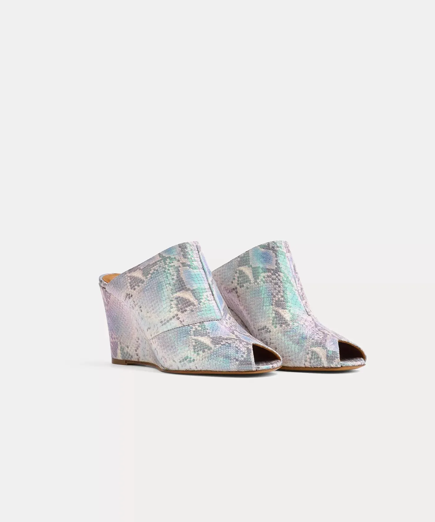 Printed Leather Wedge Sabot