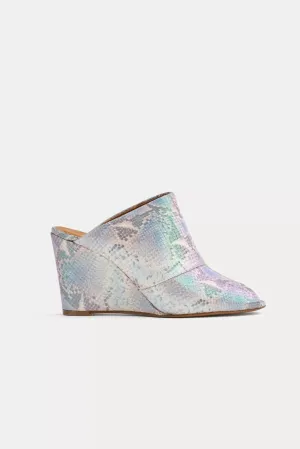 Printed Leather Wedge Sabot