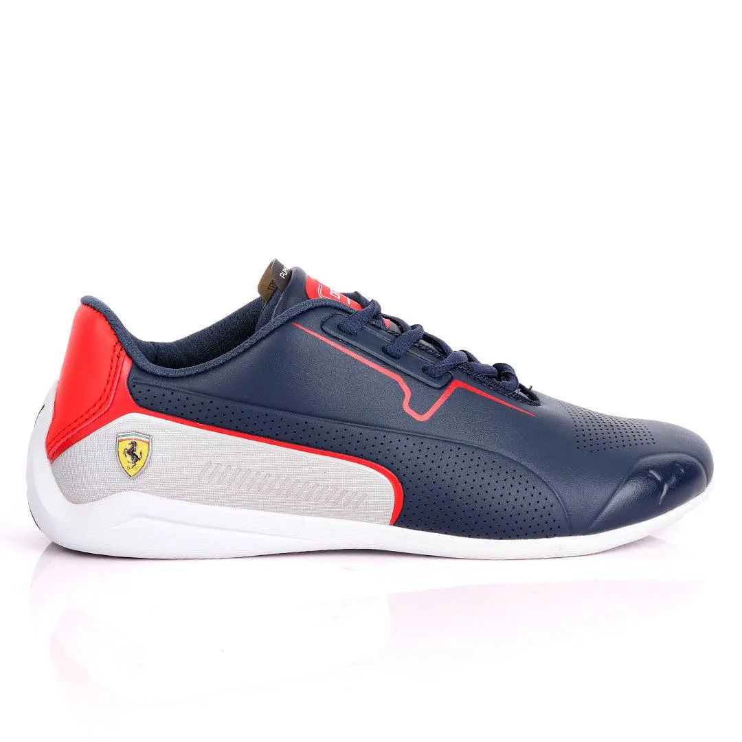 Puma Motor Sport Drift Cat Navy Blue Silver Leather Sneakers