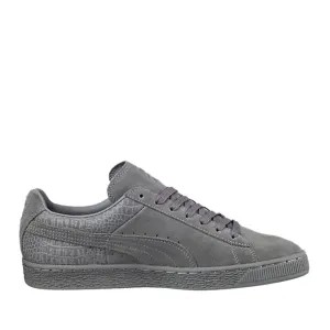 Puma Suede Classic Casual Emboss Sneaker in Steel Gray