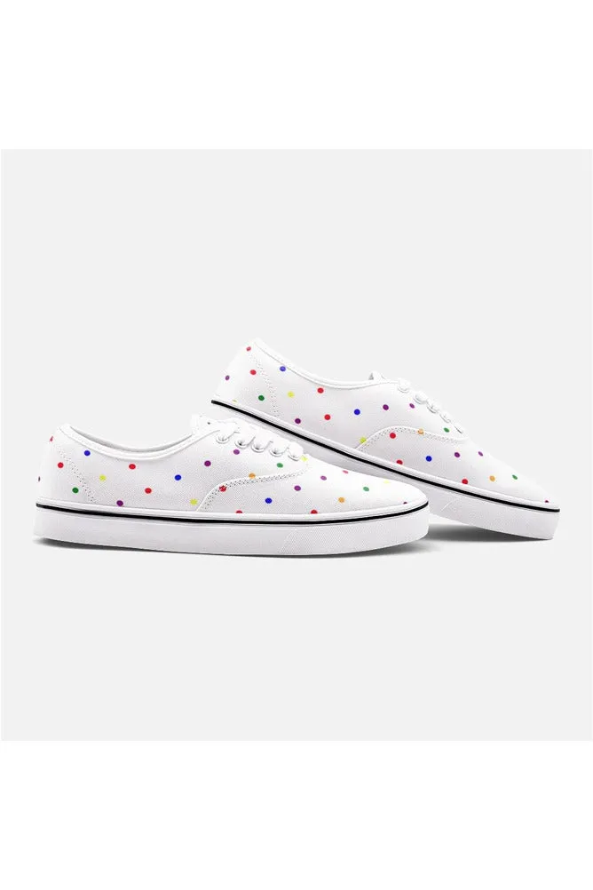 Rainbow Drops Unisex Canvas Sneakers