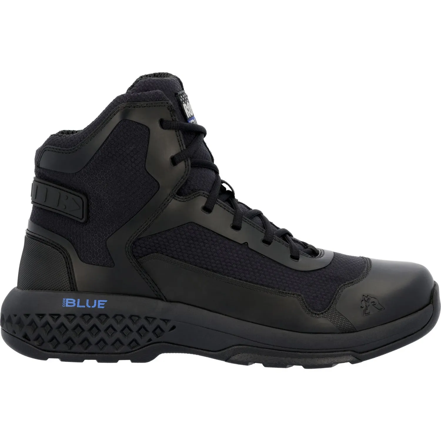 Rocky Mens Black Mesh 6in Code Blue Public Service Boots