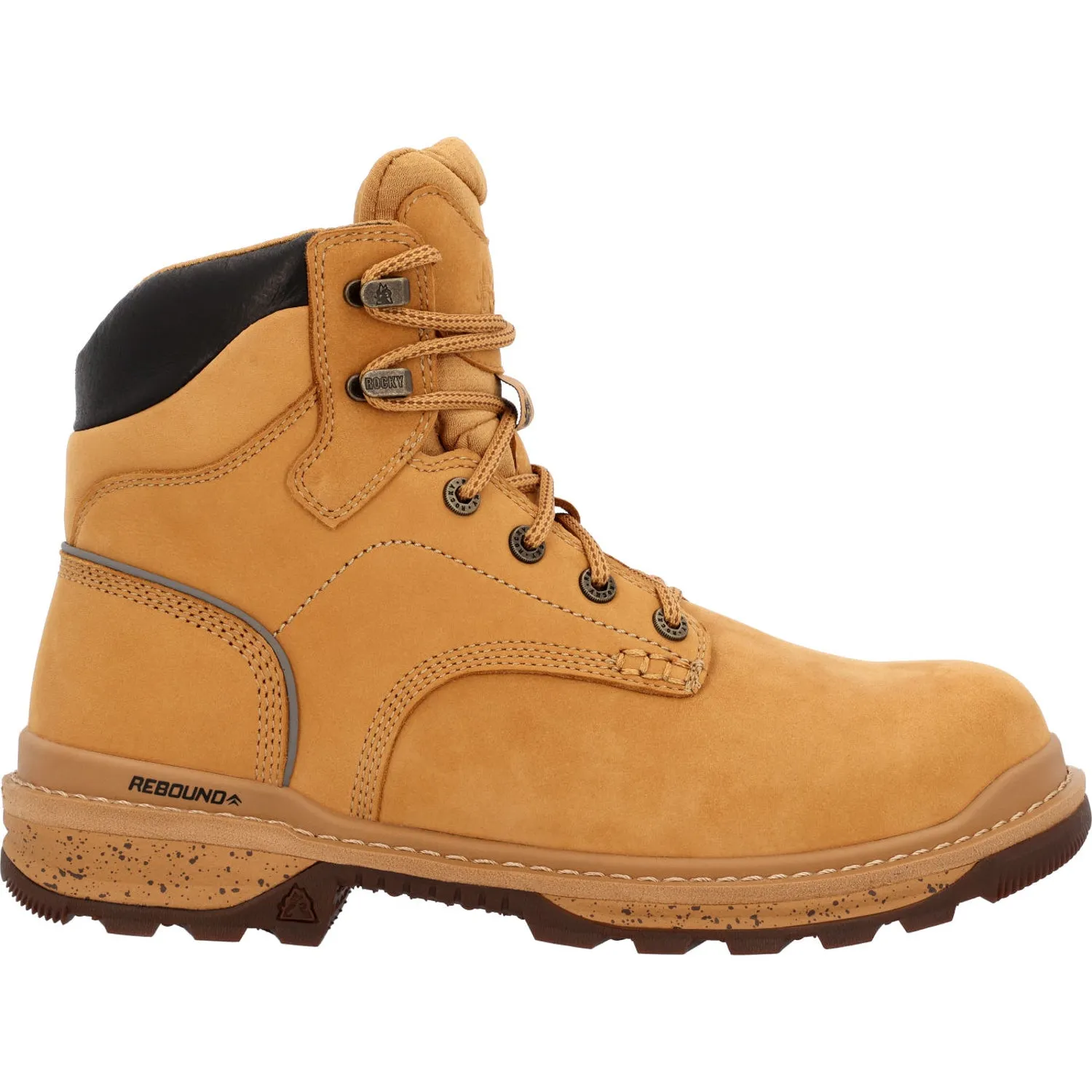 Rocky Mens Wheat Leather Rams Horn WP CT Work Boots