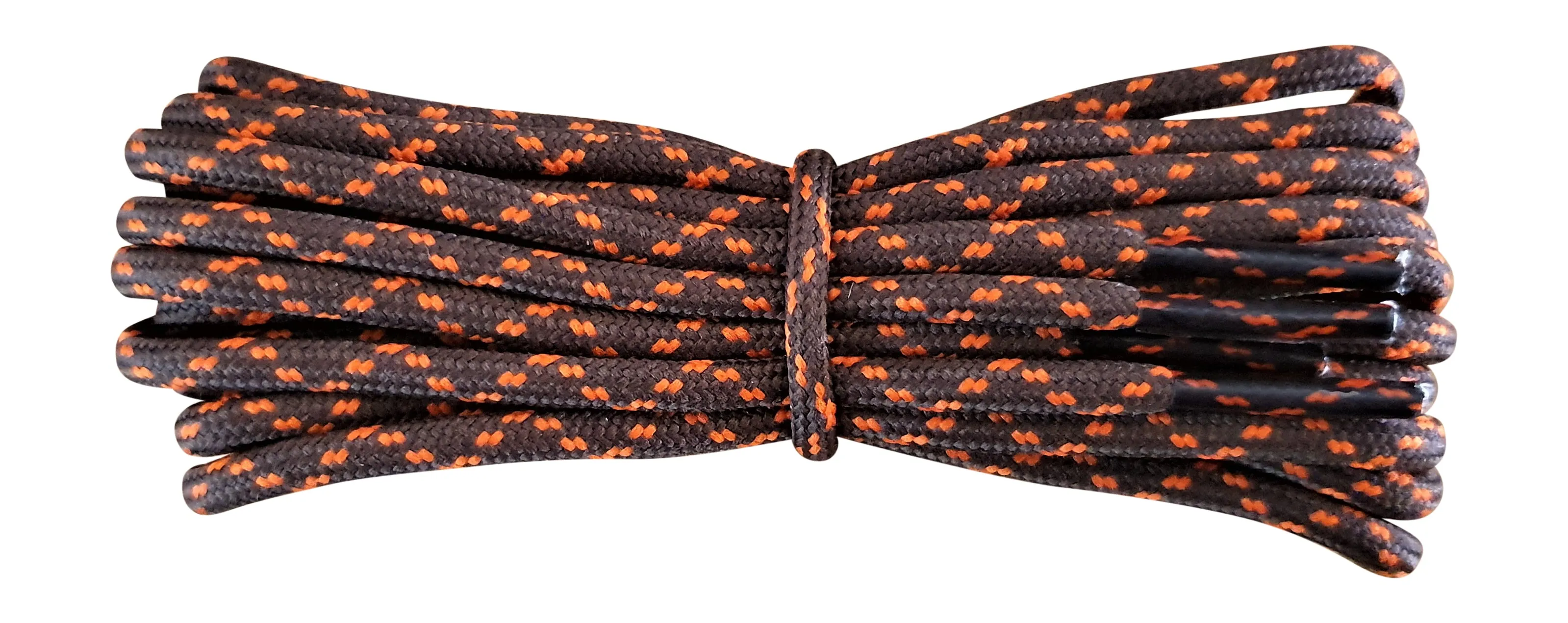 Round 3 mm Shoelaces Brown and Orange for walking shoes or trainers