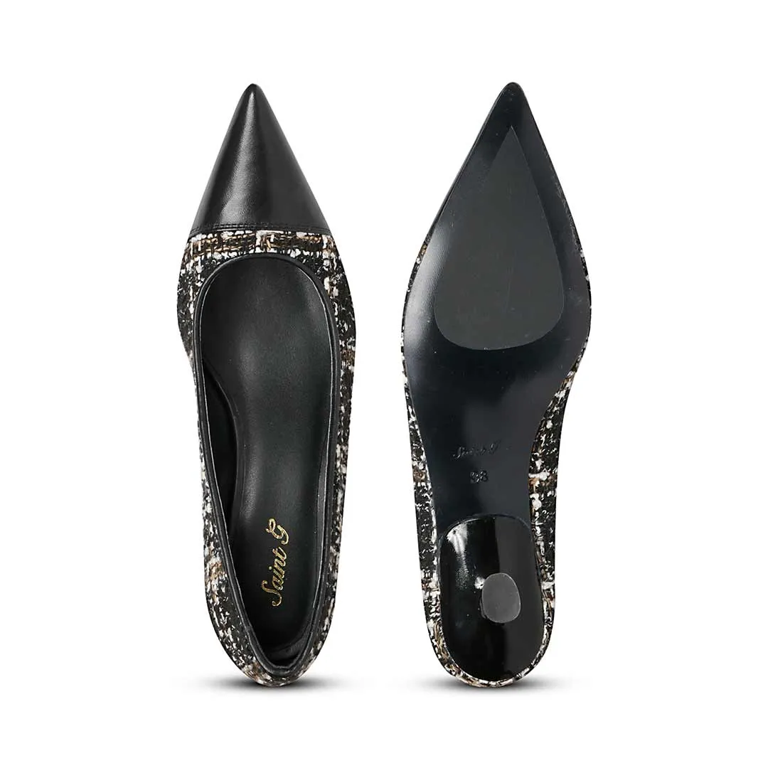 Saint Aviva Black Leather Pumps